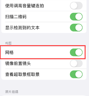 高密苹果手机维修网点分享iPhone如何开启九宫格构图功能 